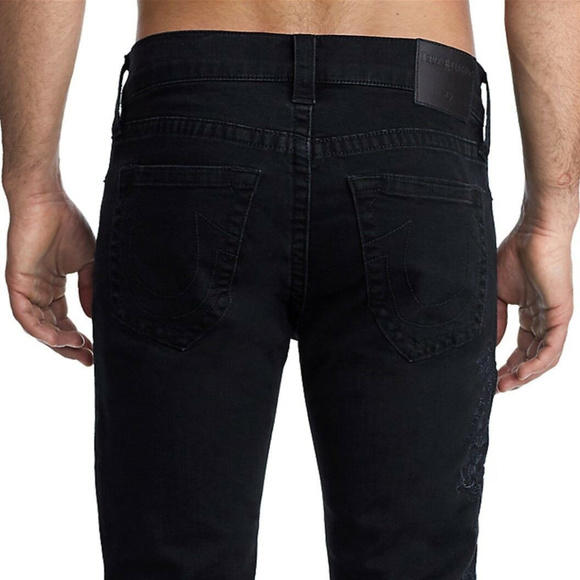 black slim fit true religion jeans
